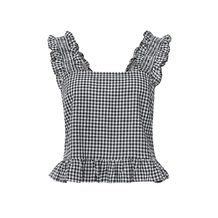 LOST INK  GINGHAM STRAP TOP