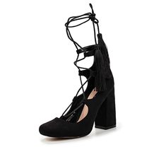 LOST INK  DREY GHILLIE LACE BLOCK HEELED SHOE