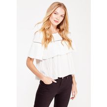 LOST INK  PLEATED FRILL TOP