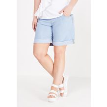 LOST INK PLUS   DENIM SHORT IN STRIPE