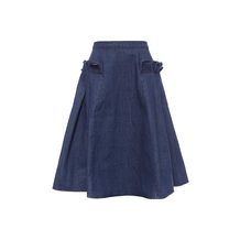 LOST INK  DENIM FRILL MIDI