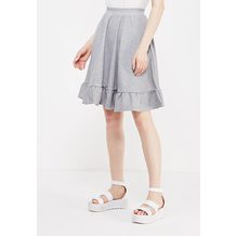 LOST INK  MIDI SKIRT WITH FRILL HEM IN RIB