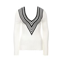 LOST INK  THE STRIPE V-NECK RIB JUMPER