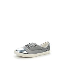 LOST INK  SURI LACE UP TOE CAP PLIMSOLL - SILVER SATIN