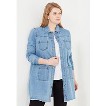 LOST INK PLUS   LONGLINE DENIM COAT