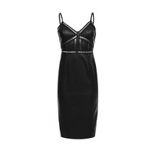 LOST INK  LOVE WENDY PU LADDER STICH STRAPPY DRESS