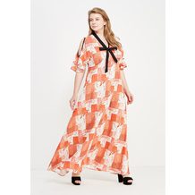 LOST INK PLUS  COLD SHOULDER PRINTED MAXI DRESS