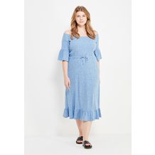 LOST INK PLUS  BARDOT DRESS IN RIB JERSEY